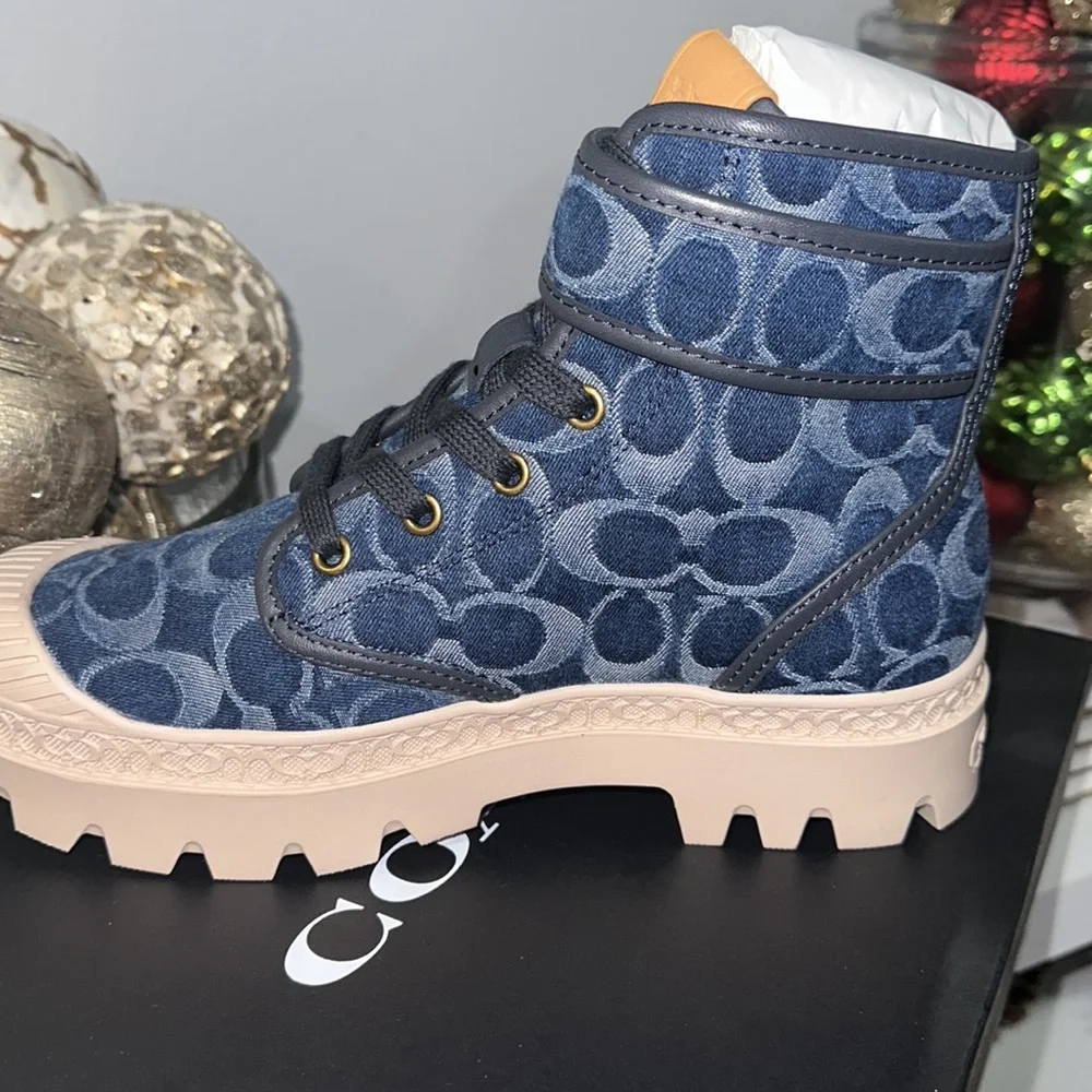 Coach denim signature monogram boots - Picture 3 of 4